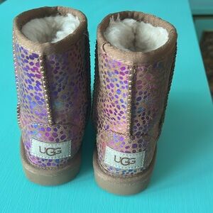 UGG Kids Boots with Brown and Purple Sparkle